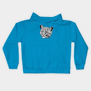 Rusty spotted cat - ink illustration Kids Hoodie